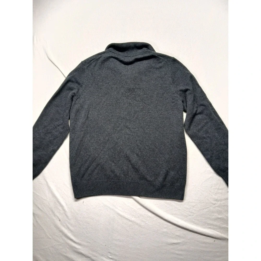 J.CREW Cashmere Sweater Mens Medium 1/4 Zip Pullover Jumper Blue‎ Soft